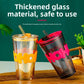 Glass Water Cup with Straw 450ML