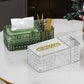 Acrylic Tissue Box Holder with Storage Compartments