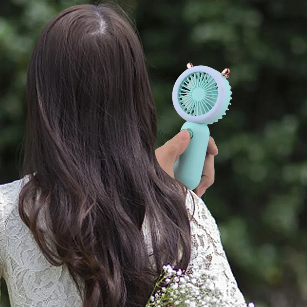 Rechargeable Mini Portable Fan with Night Light