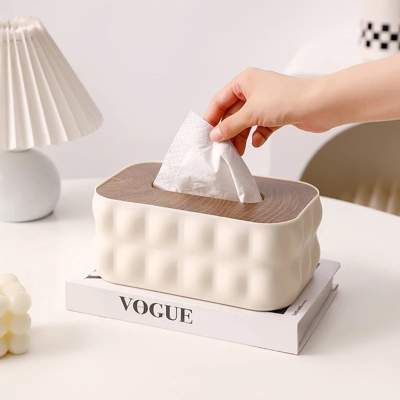 Creative Nordic Tissue Box with Wooden Lid