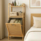 Laundry Basket with Wooden Storage Shelf