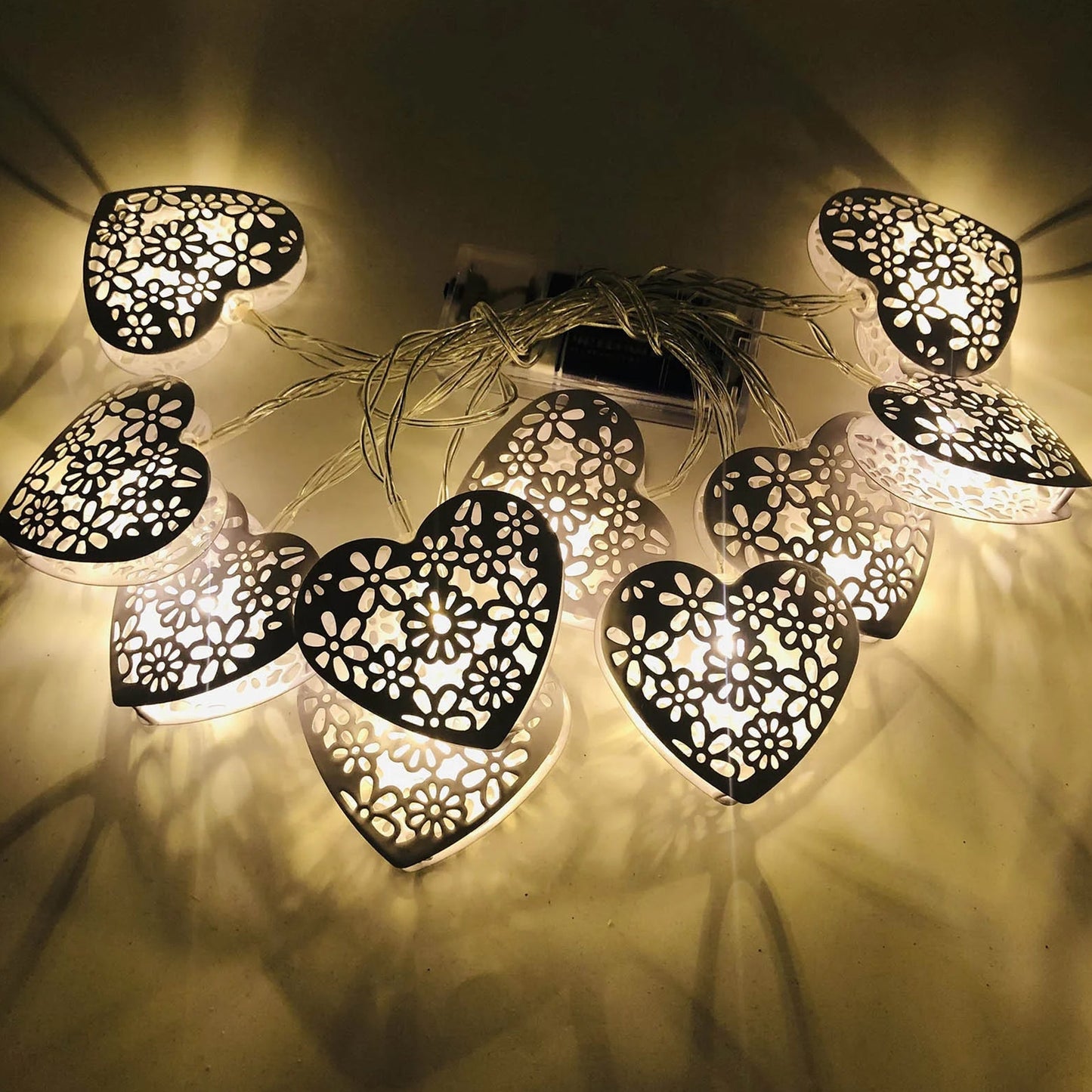 Golden Heart Shape Decoration String Lights