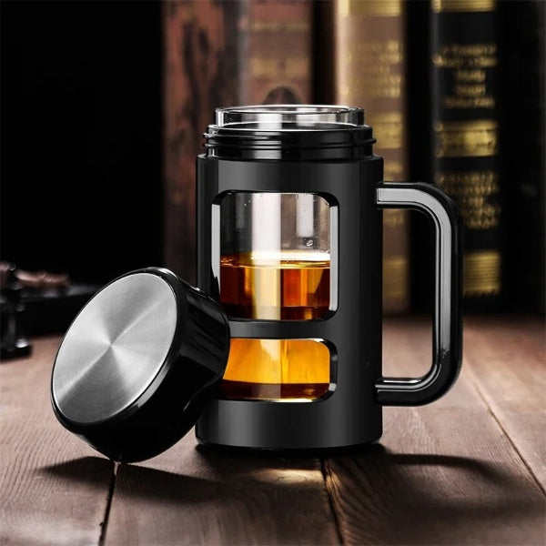 Double Layer Travel Glass Mug