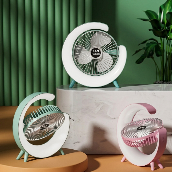 Rechargeable Multi Color Lightening Fan