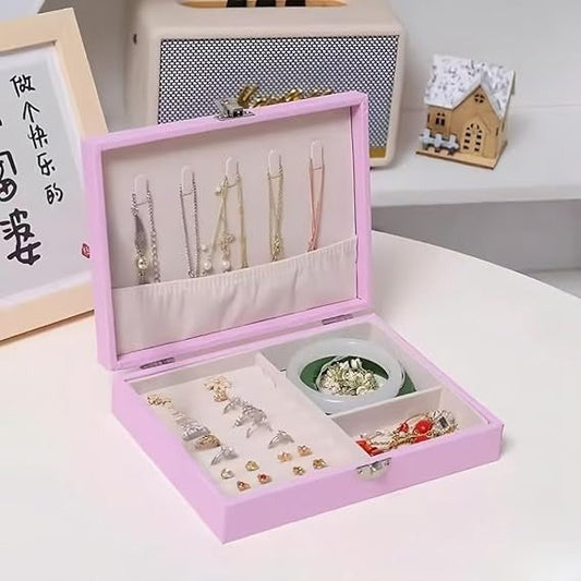 Portable Leather Jewelry Organizer Box