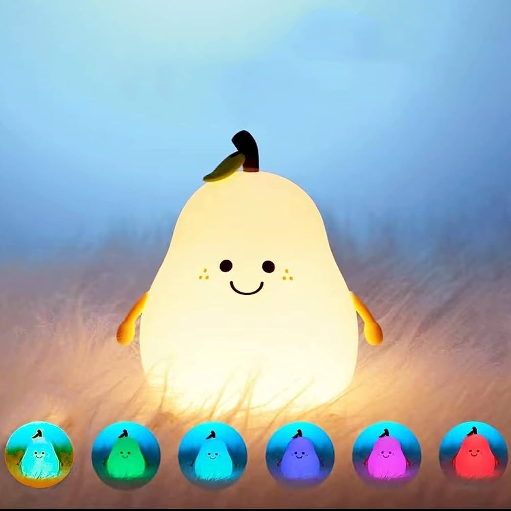 Cute Pear Shape Rechargeable Silicone Table Lamp