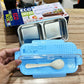 2 Portion Stainless Steel Lunch Box With Spoon