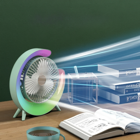 Rechargeable Multi Color Lightening Fan