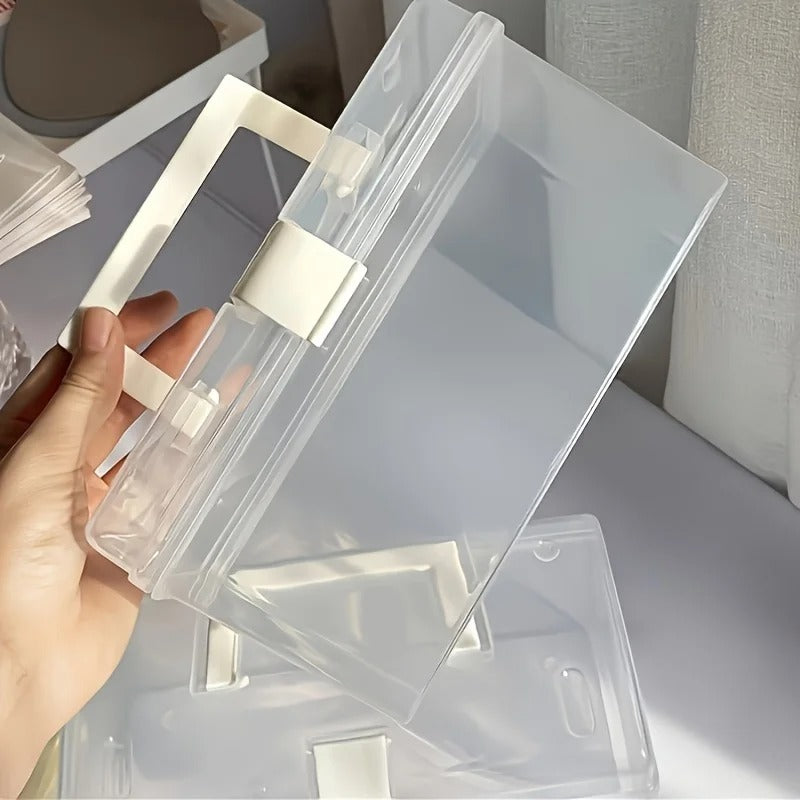 Plastic Transparent Storage Lock Box With Handle