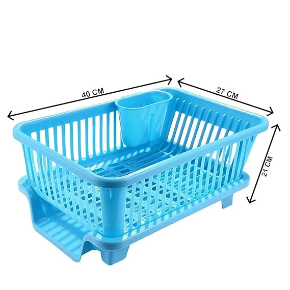 3 in 1 Large Durable Plastic Kitchen Sink Dish Drainer Rack