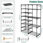 7 Layer Durable Metal Shoe Rack with Side Pockets