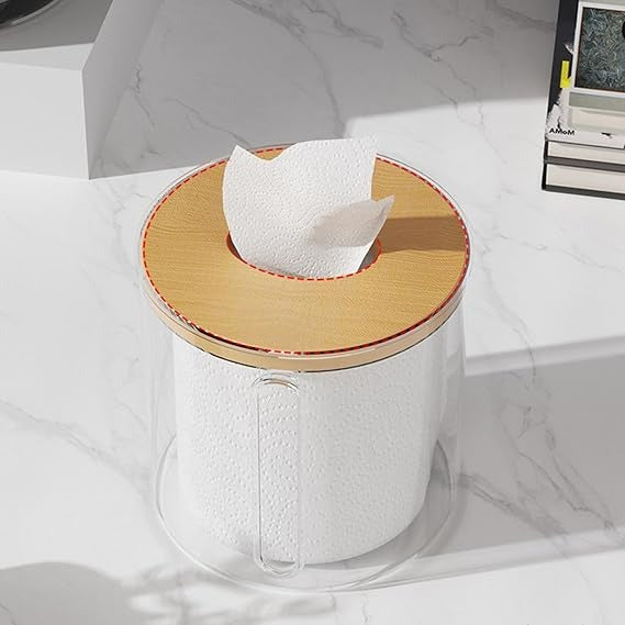 Round Transparent Acrylic Tissue Box