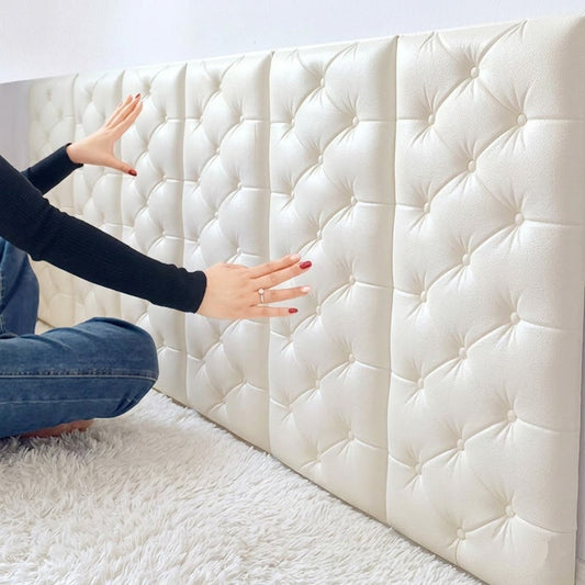 Self Adhesive 3D Fomic Wall Sticker - Off-White (28 x 14 Inch)