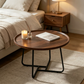 Elegant Round Wooden Sofa Side Table