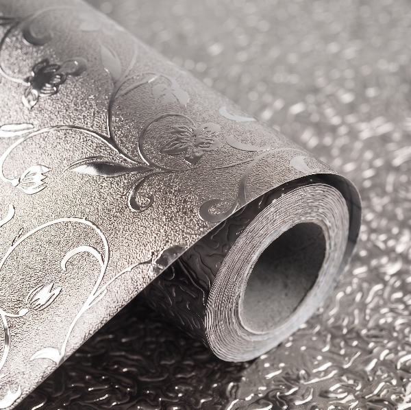 Self Adhesive Silver Flower Marble Sheet (60x200 CM)