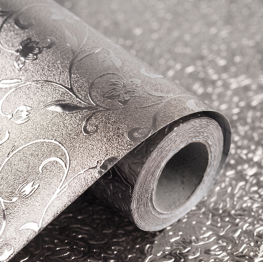 Self Adhesive Silver Flower Marble Sheet (60x200 CM)