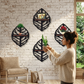 4PCs Wooden Leaf Wall Shelf