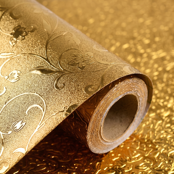 Self Adhesive Golden Flower Marble Sheet (60x200 CM)
