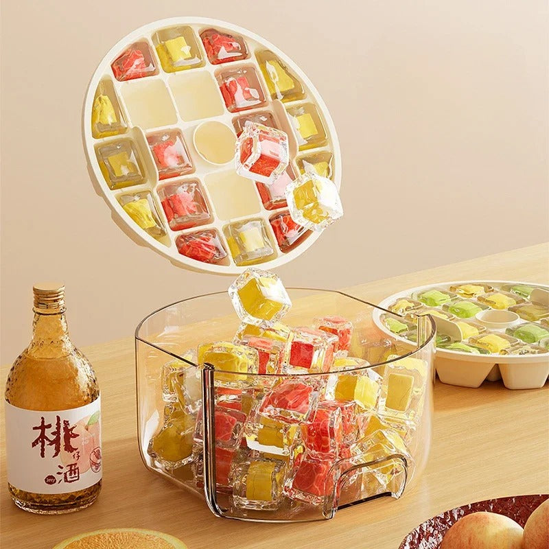 Rotating Ice Tray With Lid And Bin