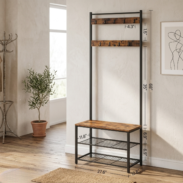 Multi-Functional Shoe & Hat Rack (Heavy Wooden)