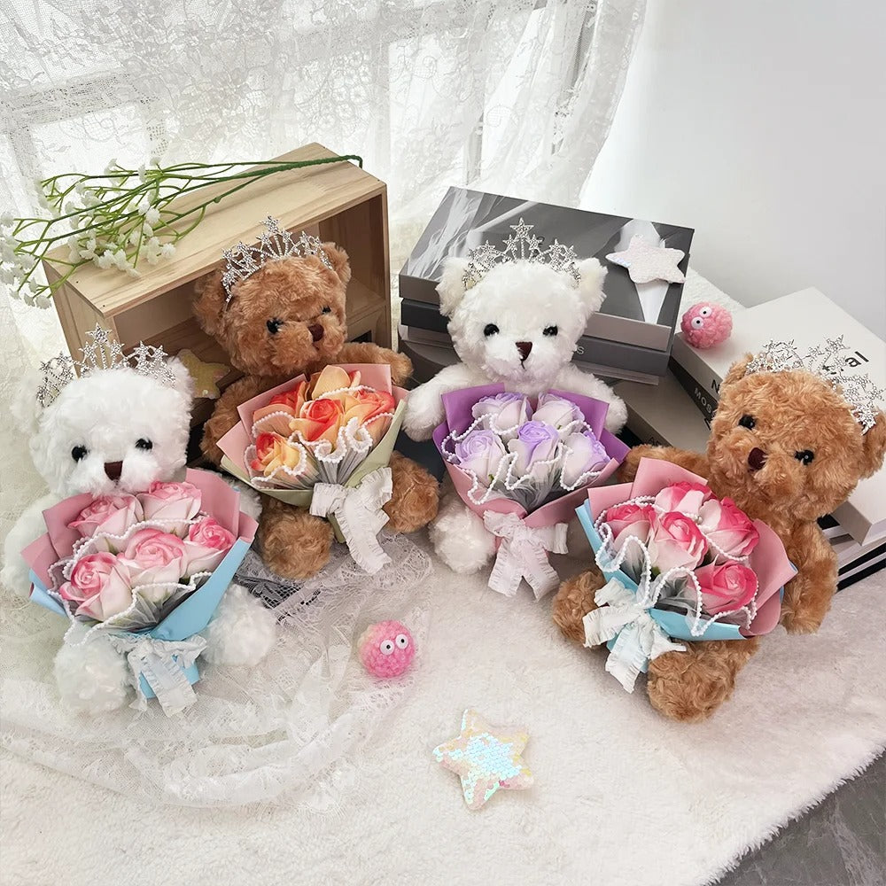 Creative Teddy Bear Floral Bouquet Gift Box