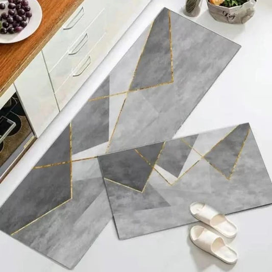 Pack Of 2 Crystal Pile Kitchen Carpet Entrance Door Mat Home Decorative Long Carpet Non-Slip Floor Mat