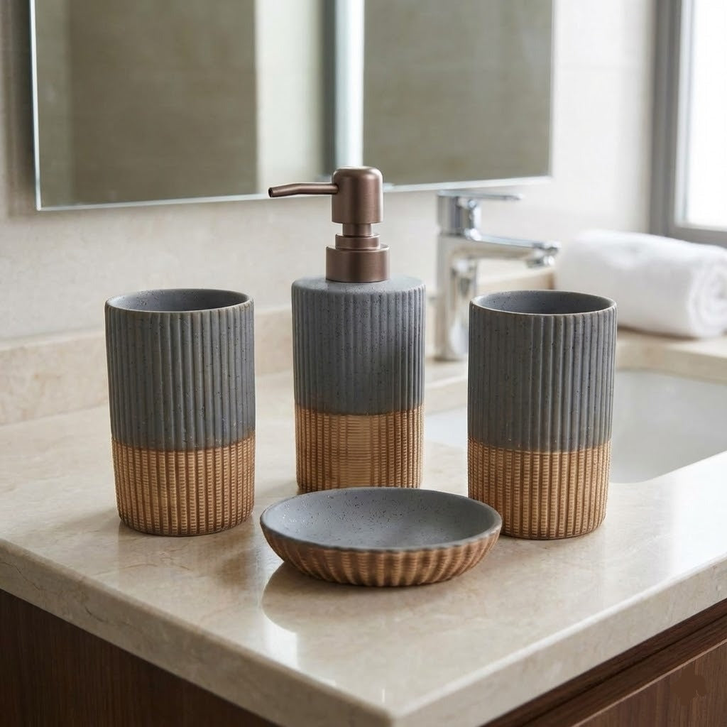 4PCs Luxury Cereamic Bathroom Accessories Set