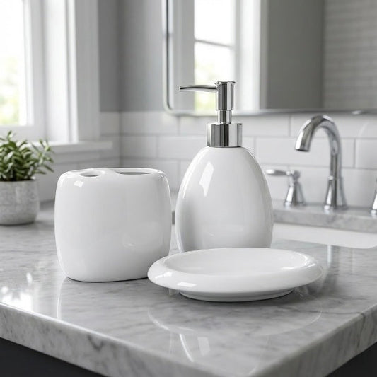 3PCs Luxury Cereamic Bathroom Accessories Set