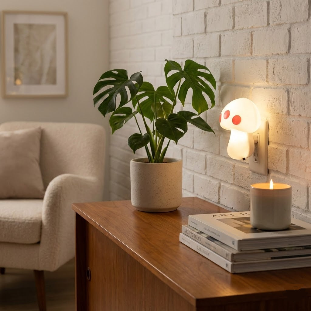 LED Mushroom Shape Socket Night Light