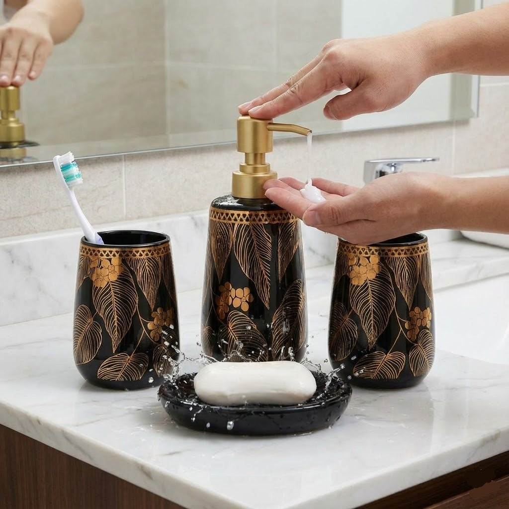 4PCs Luxury Cereamic Bathroom Accessories Set