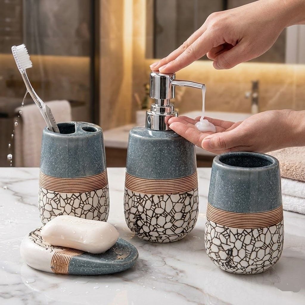 4PCs Cereamic Bathroom Accessories Set