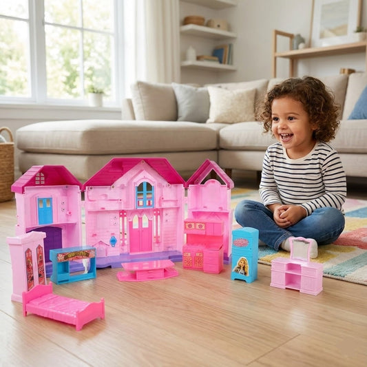 Kids Playing Doll House Set