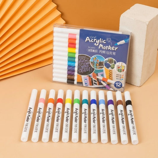 12PCs Kids Drawing Quick-Drying Acrylic Marker