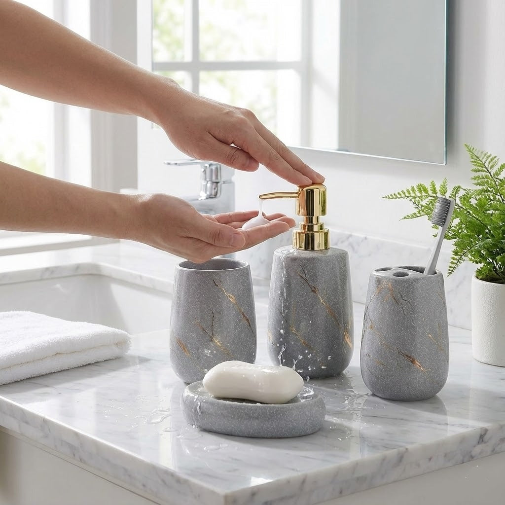 4PCs Luxury Cereamic Bathroom Accessories Set