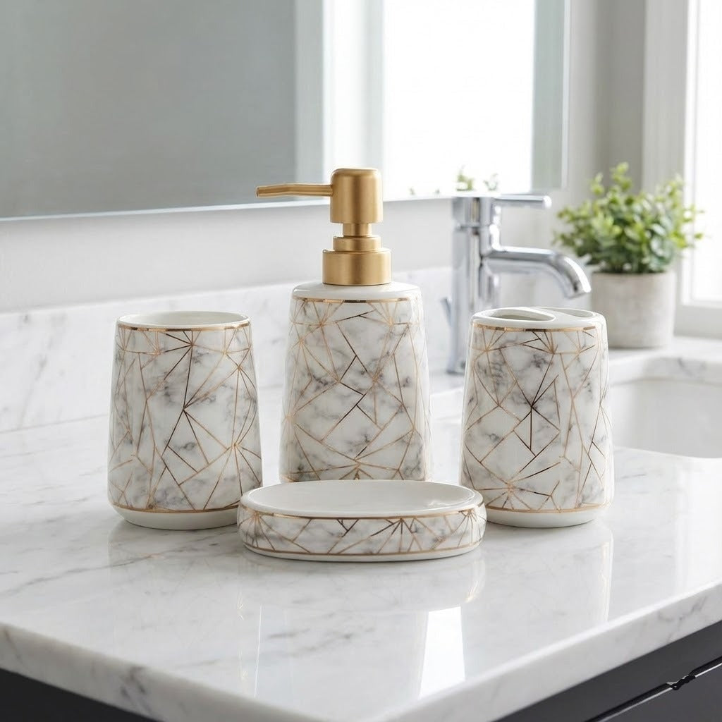 4PCs Luxury Cereamic Bathroom Accessories Set