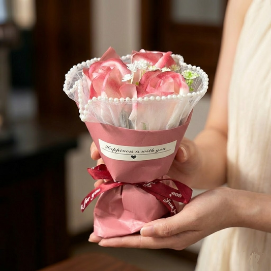 Creative Fabric Knitted Flower Bouquet (Random Color)