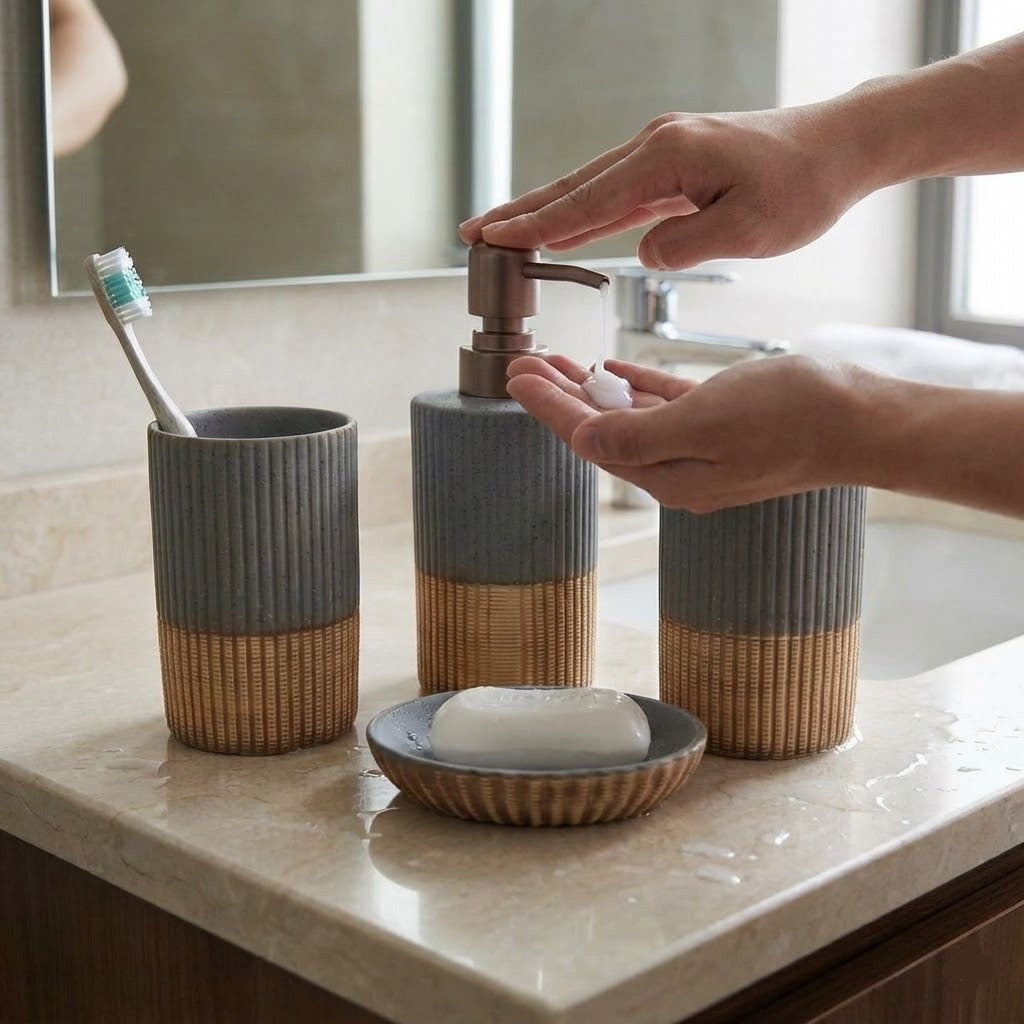 4PCs Luxury Cereamic Bathroom Accessories Set