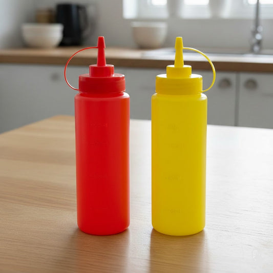 2PCs Plastic Ketchup Bottle Set Jumbo Size