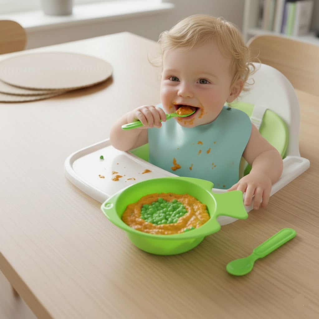 3PCS Fish Shape Plastic Bowl Set with Spoon & Fork