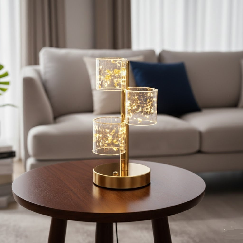 Rechargeable Frost Tri-Cylinder Table Lamp