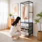 Multi tier Cloth Storage Rack With 3 Drawers