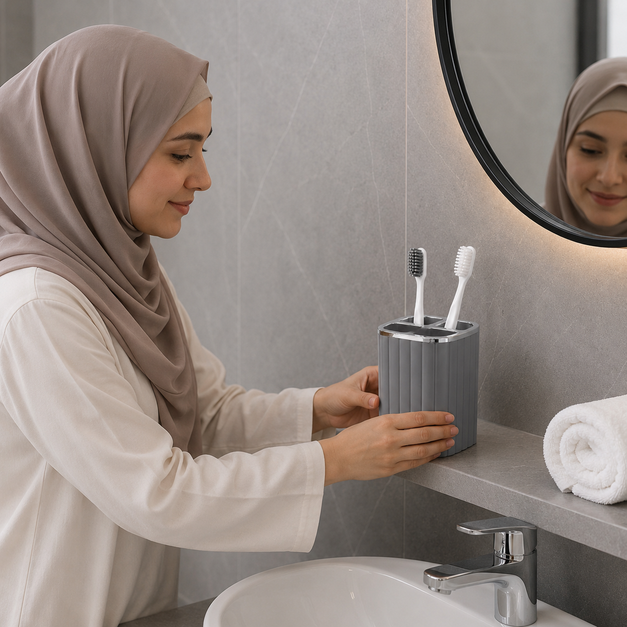 Multi-Purpose Plastic Toothpaste & Cosmetic Brush Holder