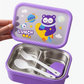 2 Compartment Stainless Steel LunchBox with Spoon & Fork