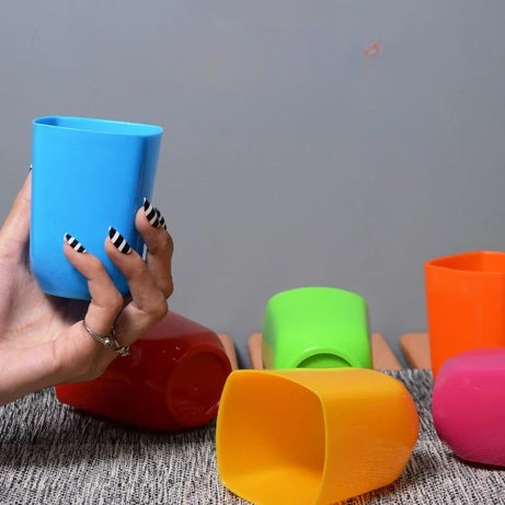 6PCs Plastic Square Water Glass Set