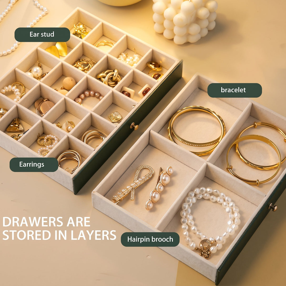 Luxury 3-Layer Jewelry Organizer Box