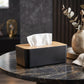 Elegant Tissue Storage Box With Wooden Lid