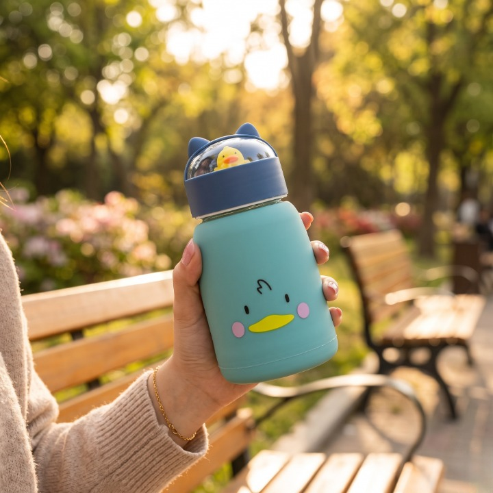 Cute Animal Double-Layer Kids Water Bottle 360ML