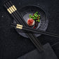 5 Pairs Black & Gold Reusable Non-Slip Chopsticks