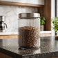 Elegant Transparent Ribbed Glass Storage Jar 1.22L