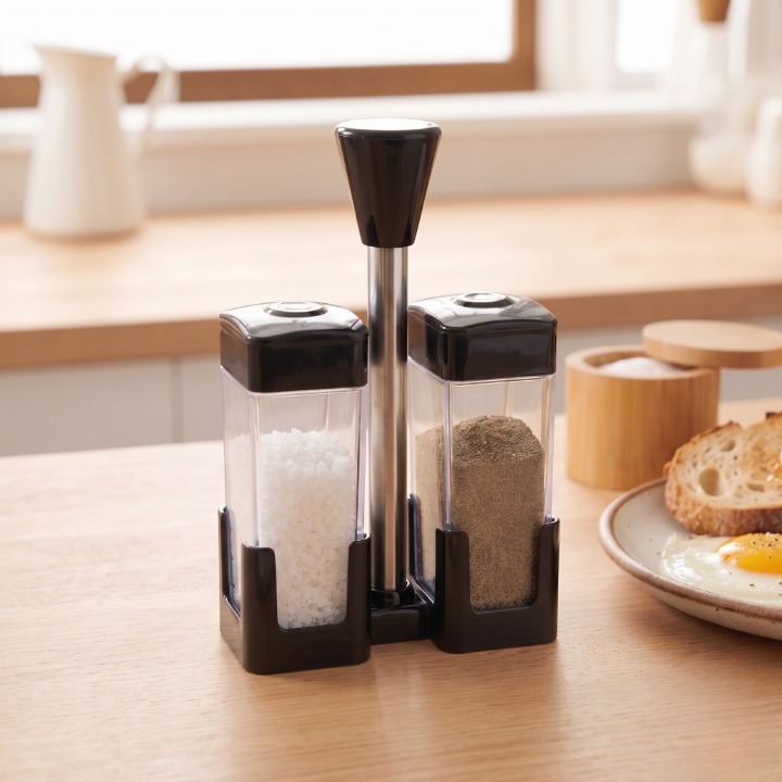 Elegant Glass Salt & Pepper Cruet Set